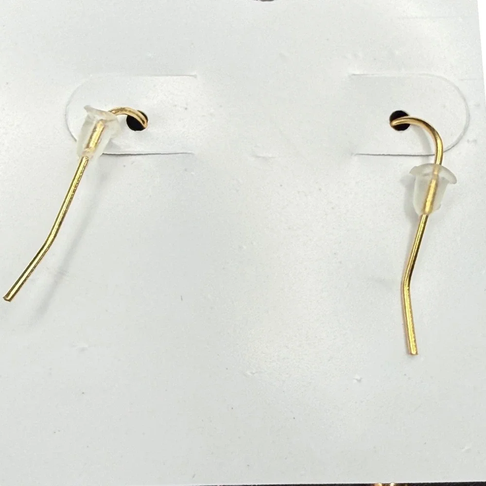Evil Eye‎ Purple Heishi Bead Gold Tone Hoop Dangle Earrings Rhinestone Accents